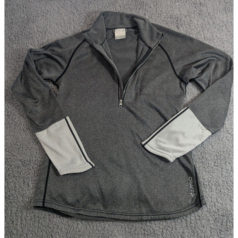 Craft Quarter Zip Pullover Womens M Gray Running Athletic Top